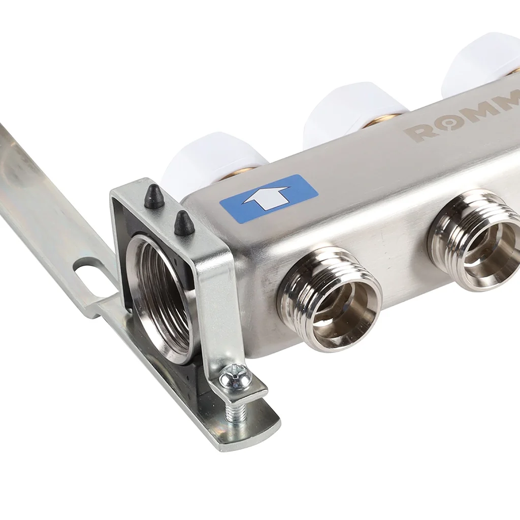 ROMMER RMS-3201-000003 ROMMER Коллектор из нержавеющей стали без расходомеров, с клапаном вып. воздуха и сливом 3 вых. ROMMER RMS-3201-000003 ROMMER Коллектор из нержавеющей стали без расходомеров, с клапаном вып. воздуха и сливом 3 вых.