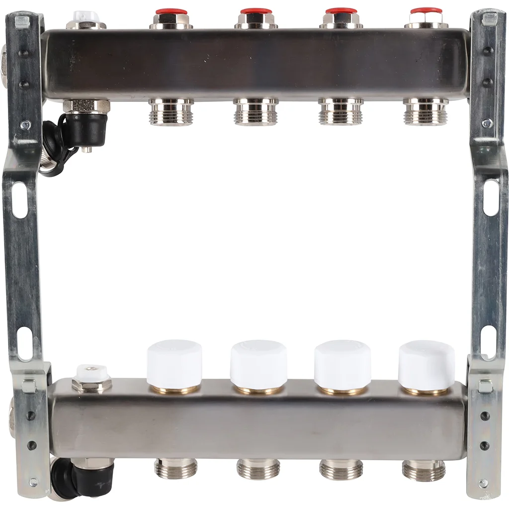 ROMMER RMS-3201-000004 ROMMER Коллектор из нержавеющей стали без расходомеров, с клапаном вып. воздуха и сливом 4 вых. ROMMER RMS-3201-000004 ROMMER Коллектор из нержавеющей стали без расходомеров, с клапаном вып. воздуха и сливом 4 вых.