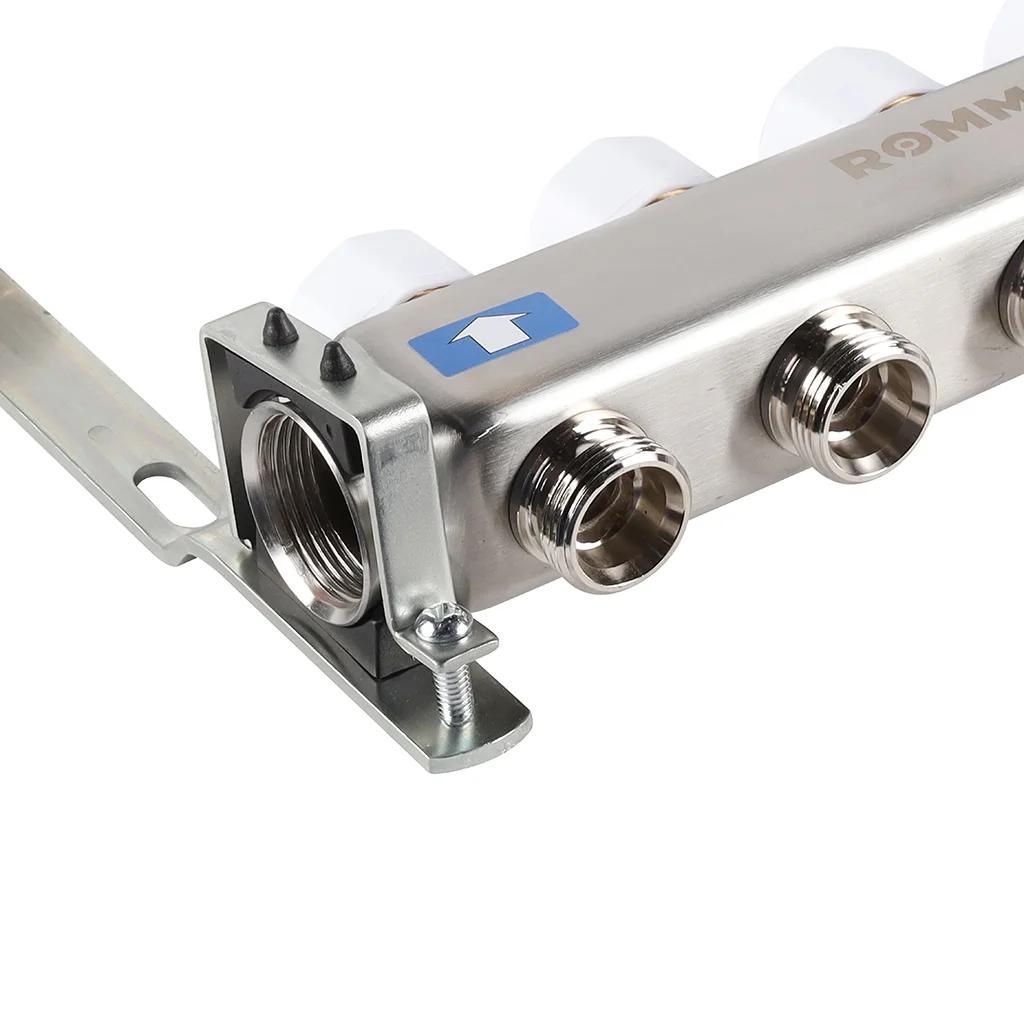 ROMMER RMS-3201-000004 ROMMER Коллектор из нержавеющей стали без расходомеров, с клапаном вып. воздуха и сливом 4 вых. ROMMER RMS-3201-000004 ROMMER Коллектор из нержавеющей стали без расходомеров, с клапаном вып. воздуха и сливом 4 вых.