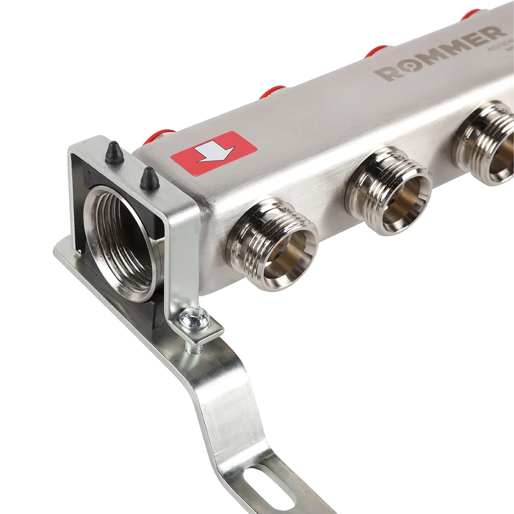 ROMMER RMS-3201-000004 ROMMER Коллектор из нержавеющей стали без расходомеров, с клапаном вып. воздуха и сливом 4 вых. ROMMER RMS-3201-000004 ROMMER Коллектор из нержавеющей стали без расходомеров, с клапаном вып. воздуха и сливом 4 вых.