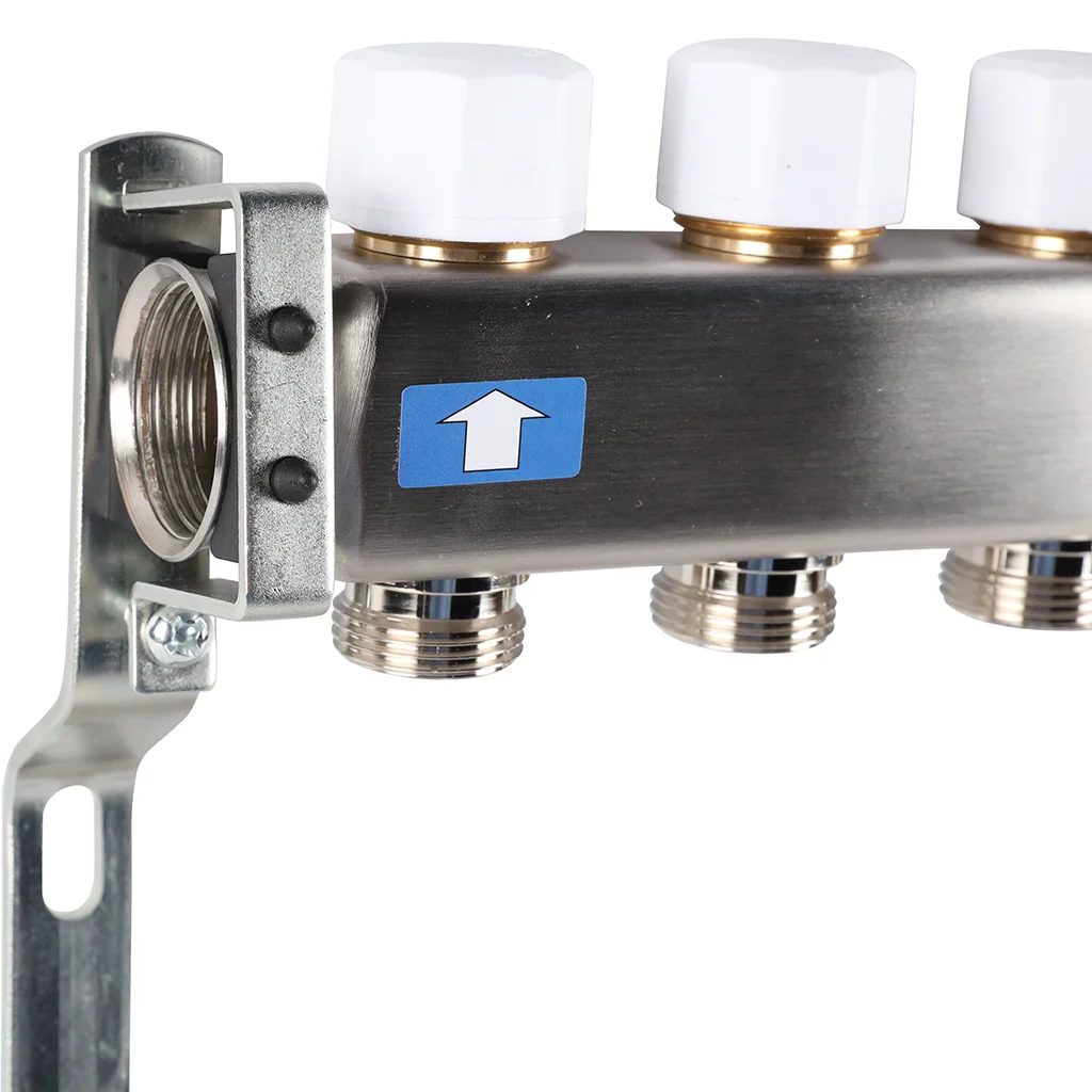 ROMMER RMS-3201-000005 ROMMER Коллектор из нержавеющей стали без расходомеров, с клапаном вып. воздуха и сливом 5 вых. ROMMER RMS-3201-000005 ROMMER Коллектор из нержавеющей стали без расходомеров, с клапаном вып. воздуха и сливом 5 вых.