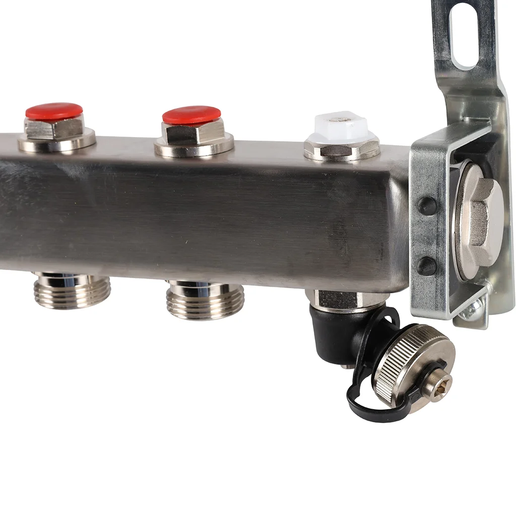 ROMMER RMS-3201-000006 ROMMER Коллектор из нержавеющей стали без расходомеров, с клапаном вып. воздуха и сливом 6 вых. ROMMER RMS-3201-000006 ROMMER Коллектор из нержавеющей стали без расходомеров, с клапаном вып. воздуха и сливом 6 вых.
