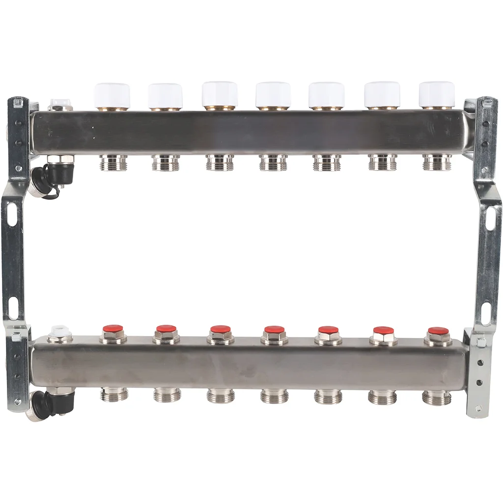 ROMMER RMS-3201-000007 ROMMER Коллектор из нержавеющей стали без расходомеров, с клапаном вып. воздуха и сливом 7 вых. ROMMER RMS-3201-000007 ROMMER Коллектор из нержавеющей стали без расходомеров, с клапаном вып. воздуха и сливом 7 вых.