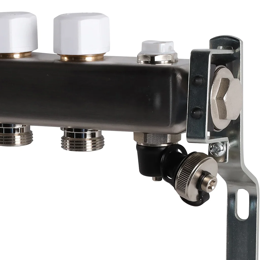ROMMER RMS-3201-000007 ROMMER Коллектор из нержавеющей стали без расходомеров, с клапаном вып. воздуха и сливом 7 вых. ROMMER RMS-3201-000007 ROMMER Коллектор из нержавеющей стали без расходомеров, с клапаном вып. воздуха и сливом 7 вых.