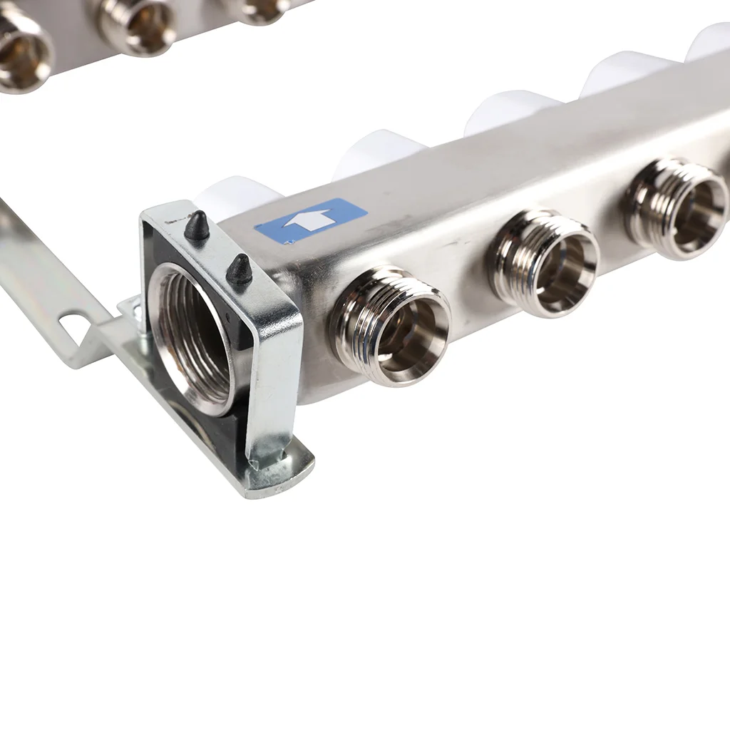 ROMMER RMS-3201-000008 ROMMER Коллектор из нержавеющей стали без расходомеров, с клапаном вып. воздуха и сливом 8 вых. ROMMER RMS-3201-000008 ROMMER Коллектор из нержавеющей стали без расходомеров, с клапаном вып. воздуха и сливом 8 вых.