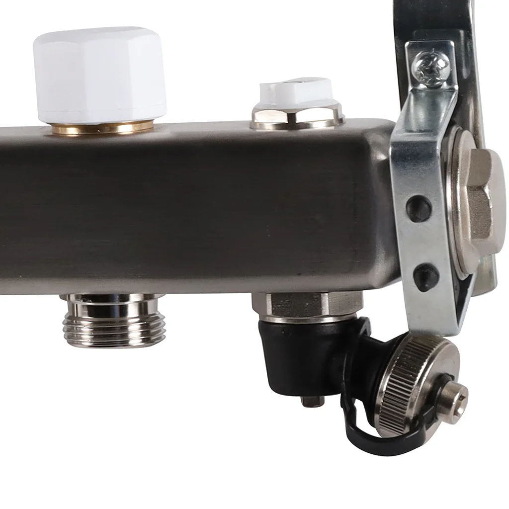 ROMMER RMS-3201-000008 ROMMER Коллектор из нержавеющей стали без расходомеров, с клапаном вып. воздуха и сливом 8 вых. ROMMER RMS-3201-000008 ROMMER Коллектор из нержавеющей стали без расходомеров, с клапаном вып. воздуха и сливом 8 вых.