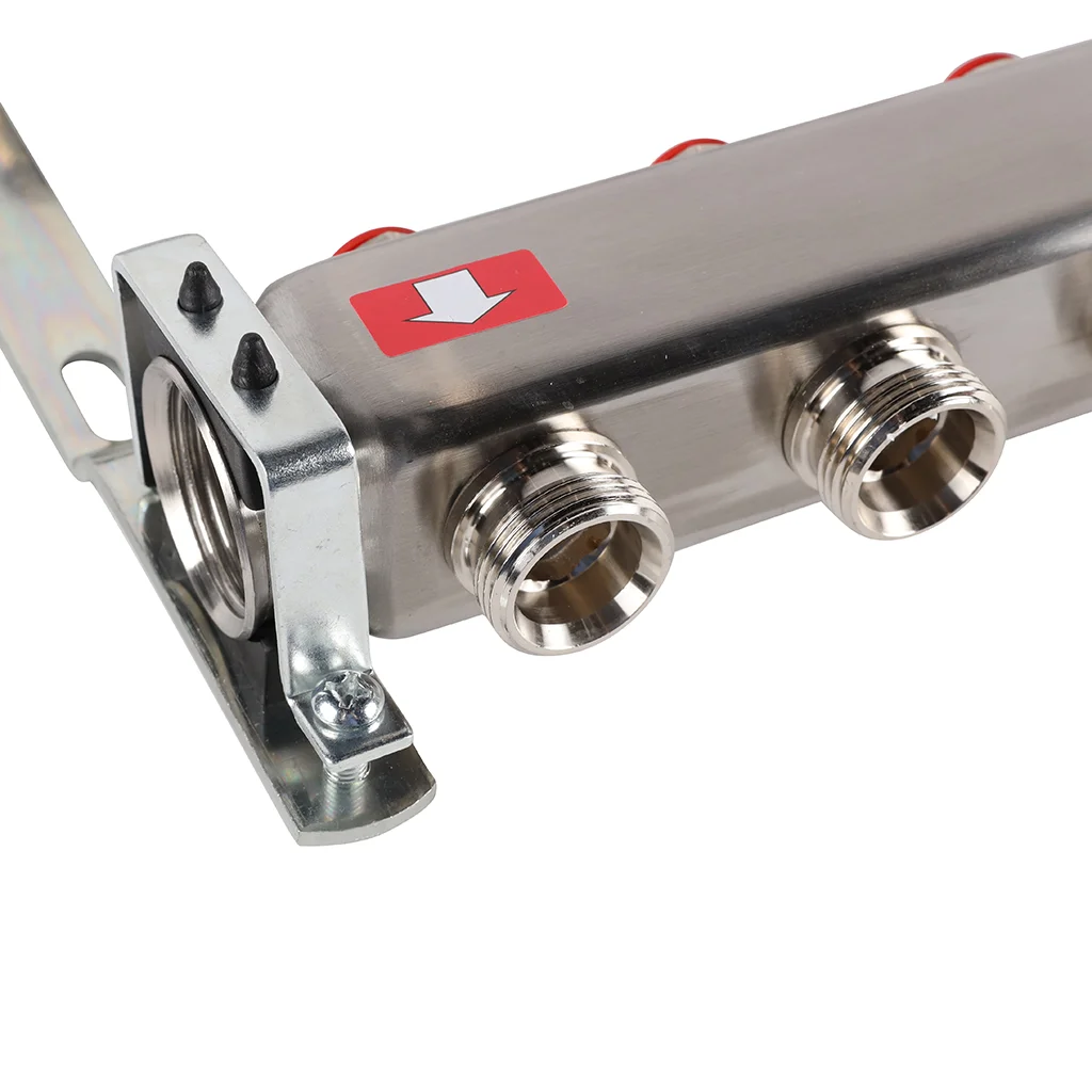ROMMER RMS-3201-000009 ROMMER Коллектор из нержавеющей стали без расходомеров, с клапаном вып. воздуха и сливом 9 вых. ROMMER RMS-3201-000009 ROMMER Коллектор из нержавеющей стали без расходомеров, с клапаном вып. воздуха и сливом 9 вых.