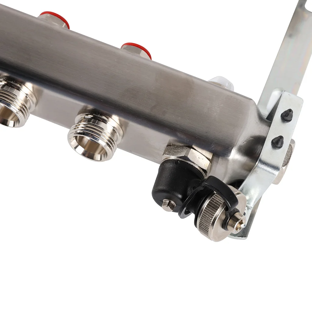 ROMMER RMS-3201-000009 ROMMER Коллектор из нержавеющей стали без расходомеров, с клапаном вып. воздуха и сливом 9 вых. ROMMER RMS-3201-000009 ROMMER Коллектор из нержавеющей стали без расходомеров, с клапаном вып. воздуха и сливом 9 вых.
