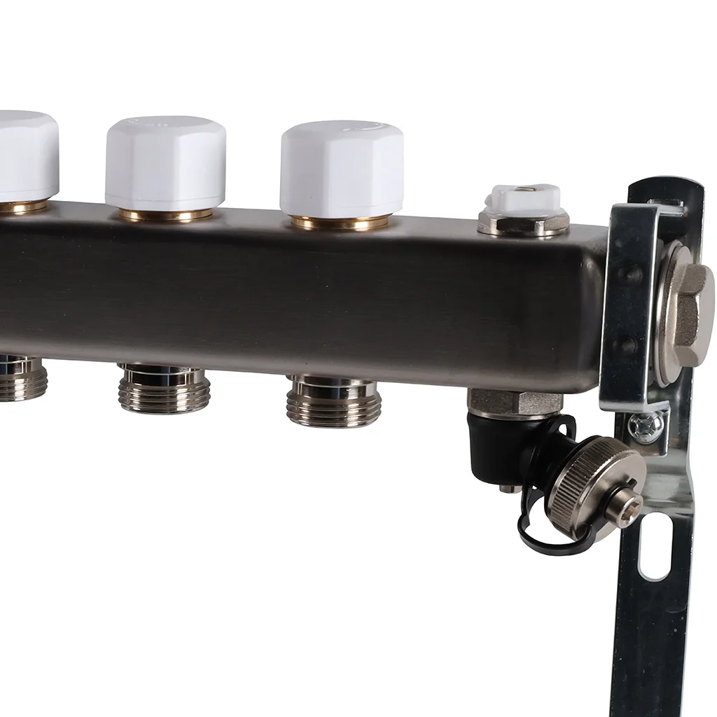ROMMER RMS-3201-000009 ROMMER Коллектор из нержавеющей стали без расходомеров, с клапаном вып. воздуха и сливом 9 вых. ROMMER RMS-3201-000009 ROMMER Коллектор из нержавеющей стали без расходомеров, с клапаном вып. воздуха и сливом 9 вых.
