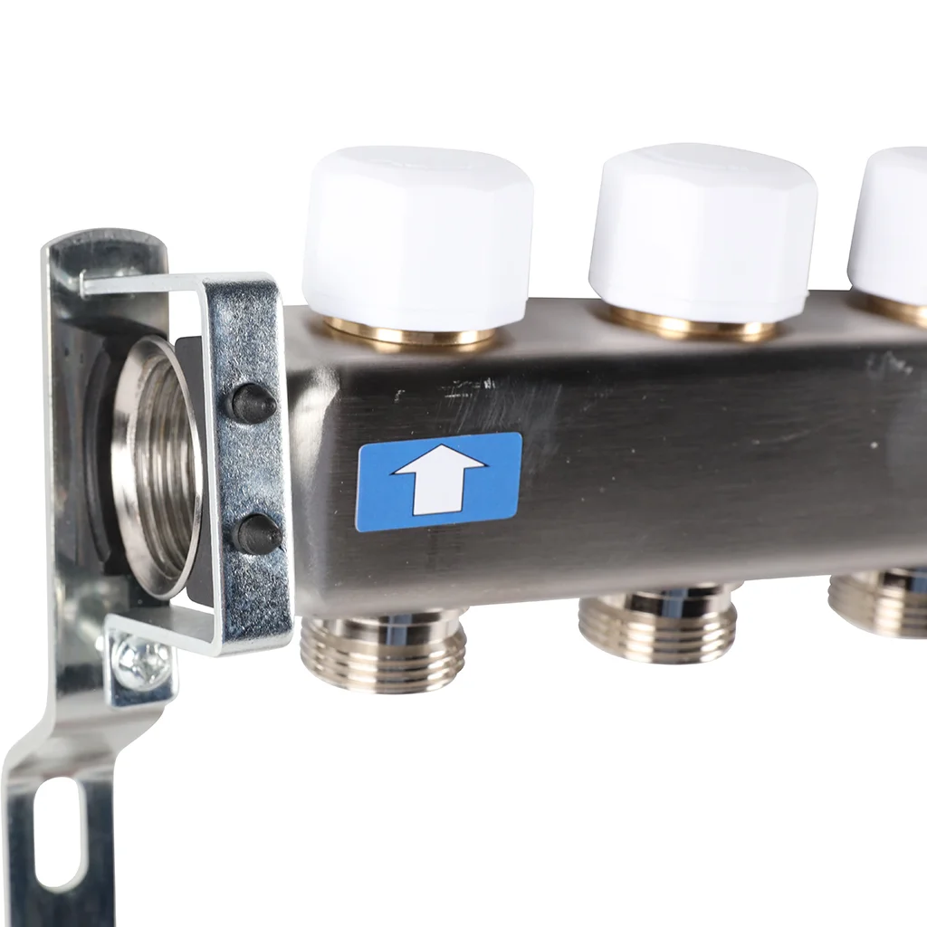 ROMMER RMS-3201-000009 ROMMER Коллектор из нержавеющей стали без расходомеров, с клапаном вып. воздуха и сливом 9 вых. ROMMER RMS-3201-000009 ROMMER Коллектор из нержавеющей стали без расходомеров, с клапаном вып. воздуха и сливом 9 вых.