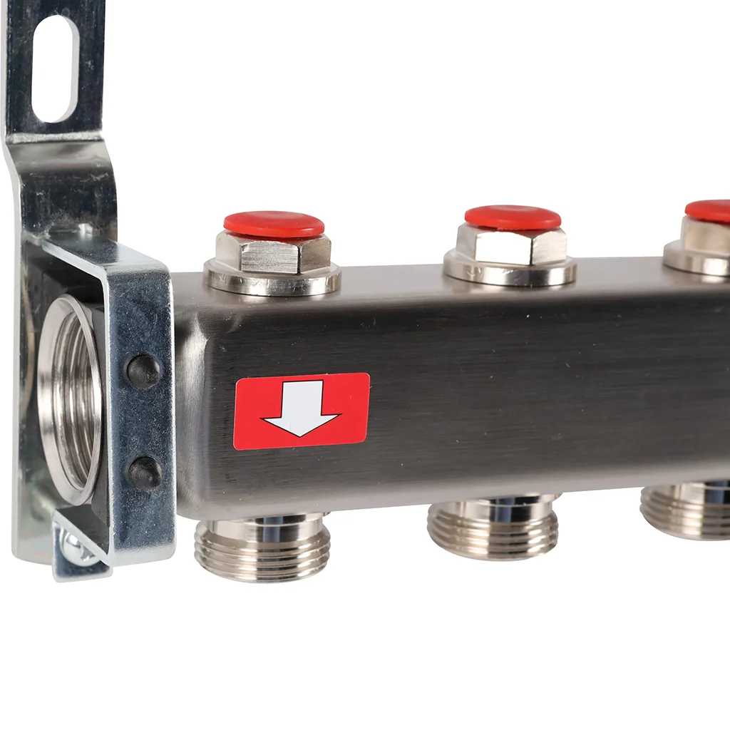 ROMMER RMS-3201-000009 ROMMER Коллектор из нержавеющей стали без расходомеров, с клапаном вып. воздуха и сливом 9 вых. ROMMER RMS-3201-000009 ROMMER Коллектор из нержавеющей стали без расходомеров, с клапаном вып. воздуха и сливом 9 вых.