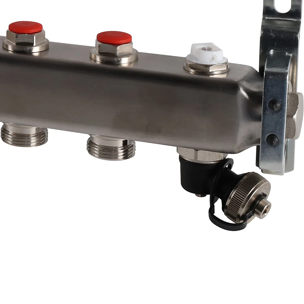 ROMMER RMS-3201-000009 ROMMER Коллектор из нержавеющей стали без расходомеров, с клапаном вып. воздуха и сливом 9 вых. ROMMER RMS-3201-000009 ROMMER Коллектор из нержавеющей стали без расходомеров, с клапаном вып. воздуха и сливом 9 вых.
