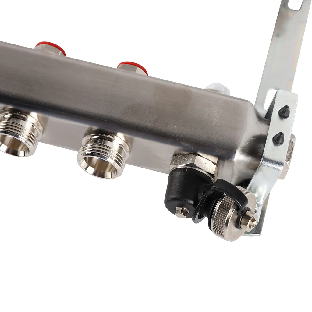 ROMMER RMS-3201-000010 ROMMER Коллектор из нержавеющей стали без расходомеров, с клапаном вып. воздуха и сливом 10 вых. ROMMER RMS-3201-000010 ROMMER Коллектор из нержавеющей стали без расходомеров, с клапаном вып. воздуха и сливом 10 вых.