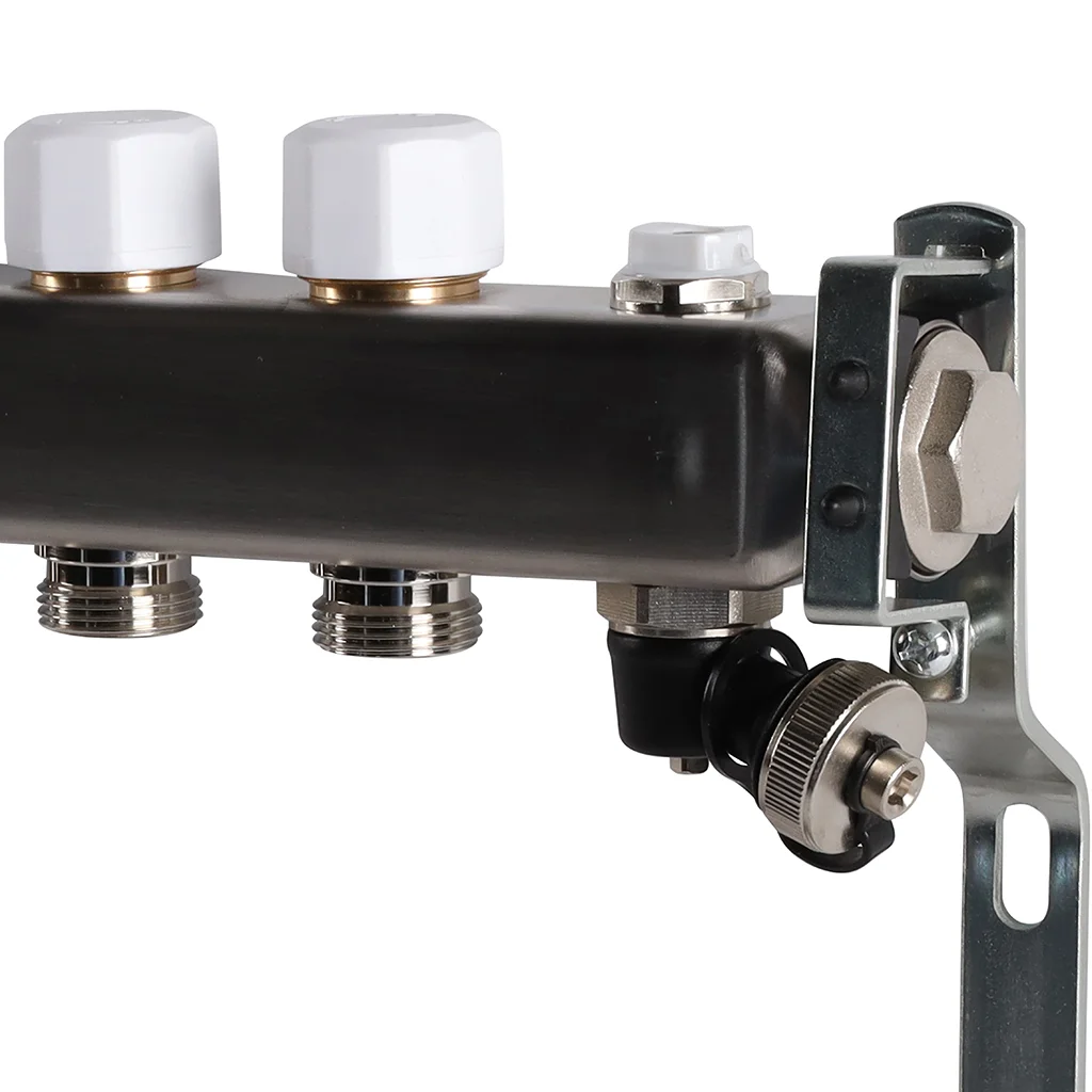 ROMMER RMS-3201-000010 ROMMER Коллектор из нержавеющей стали без расходомеров, с клапаном вып. воздуха и сливом 10 вых. ROMMER RMS-3201-000010 ROMMER Коллектор из нержавеющей стали без расходомеров, с клапаном вып. воздуха и сливом 10 вых.