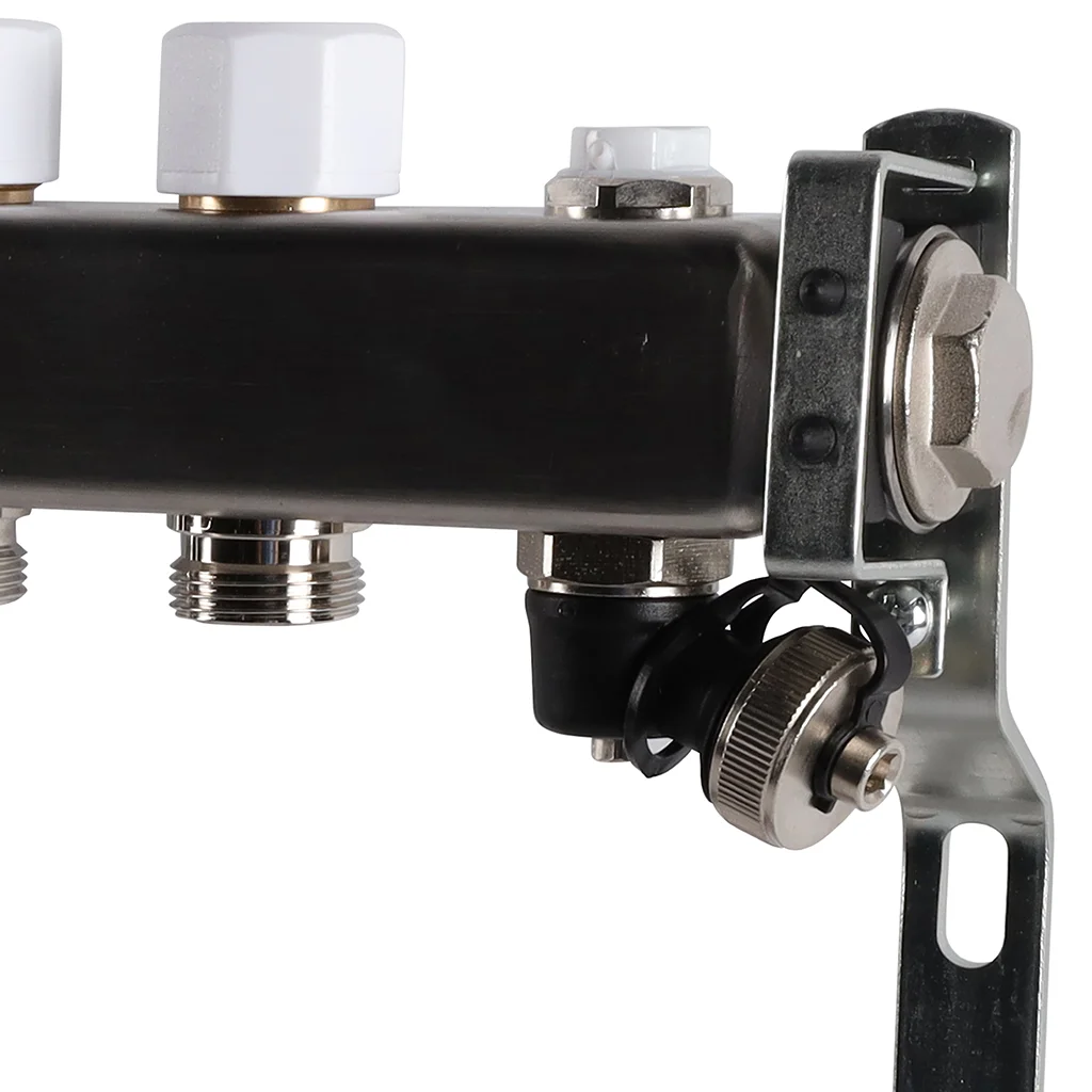 ROMMER RMS-3201-000011 ROMMER Коллектор из нержавеющей стали без расходомеров, с клапаном вып. воздуха и сливом 11 вых. ROMMER RMS-3201-000011 ROMMER Коллектор из нержавеющей стали без расходомеров, с клапаном вып. воздуха и сливом 11 вых.