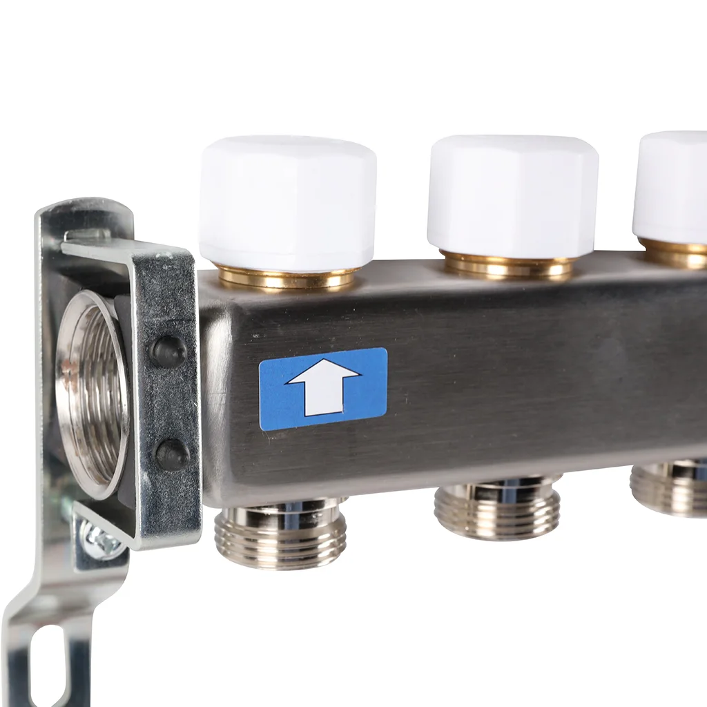 ROMMER RMS-3201-000011 ROMMER Коллектор из нержавеющей стали без расходомеров, с клапаном вып. воздуха и сливом 11 вых. ROMMER RMS-3201-000011 ROMMER Коллектор из нержавеющей стали без расходомеров, с клапаном вып. воздуха и сливом 11 вых.