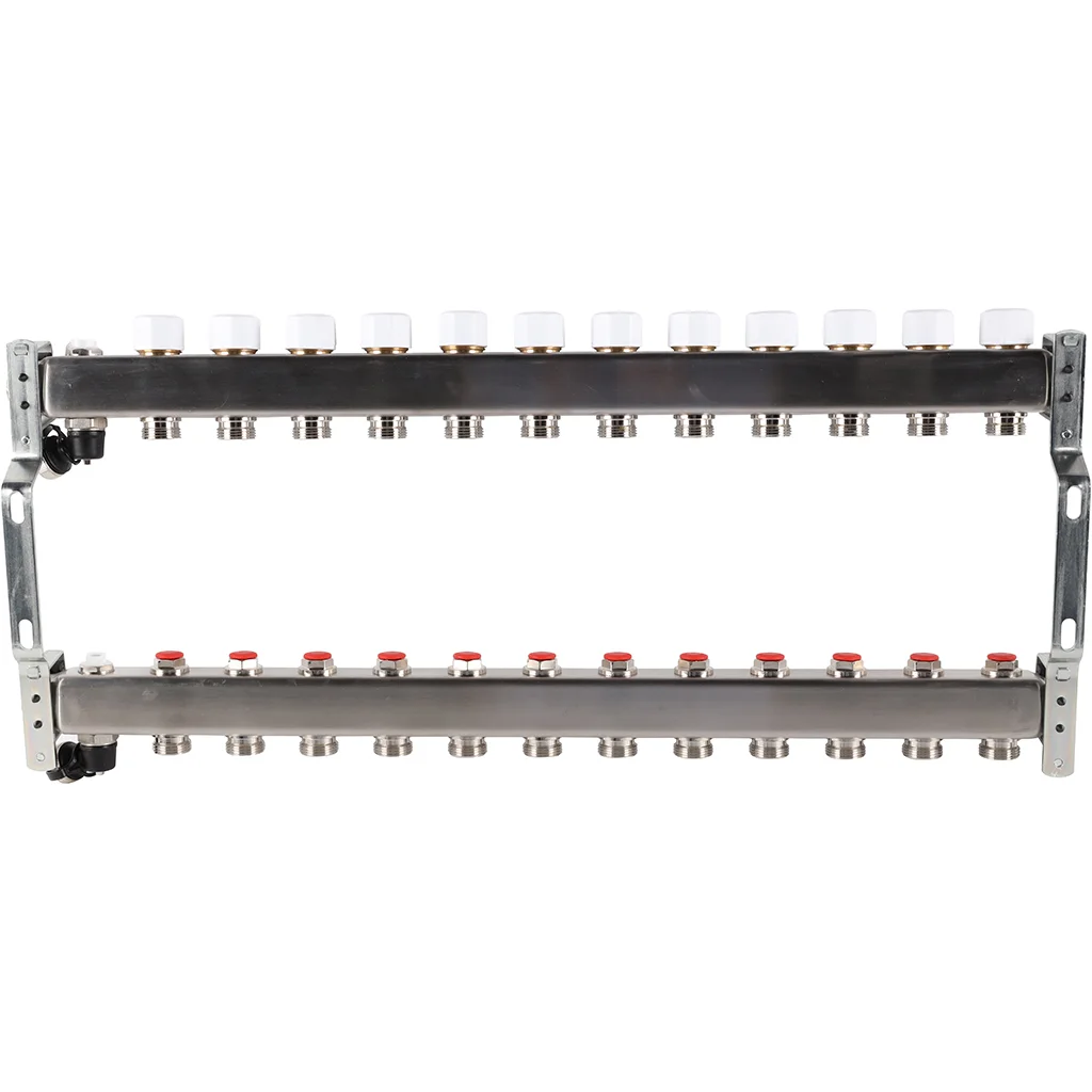 ROMMER RMS-3201-000012 ROMMER Коллектор из нержавеющей стали без расходомеров, с клапаном вып. воздуха и сливом 12 вых. ROMMER RMS-3201-000012 ROMMER Коллектор из нержавеющей стали без расходомеров, с клапаном вып. воздуха и сливом 12 вых.