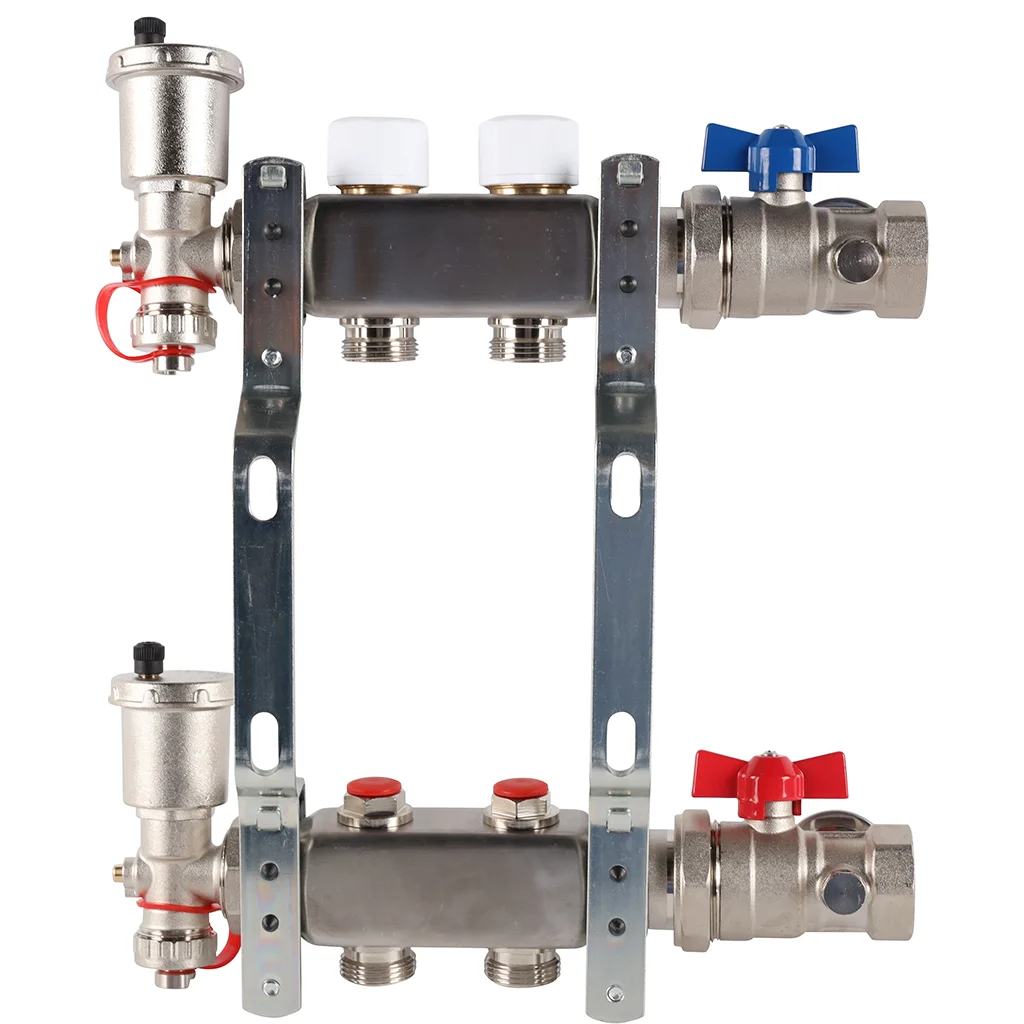 ROMMER RMS-3210-000002 ROMMER Коллектор из нержавеющей стали в сборе без расходомеров 2 вых. ROMMER RMS-3210-000002 ROMMER Коллектор из нержавеющей стали в сборе без расходомеров 2 вых.
