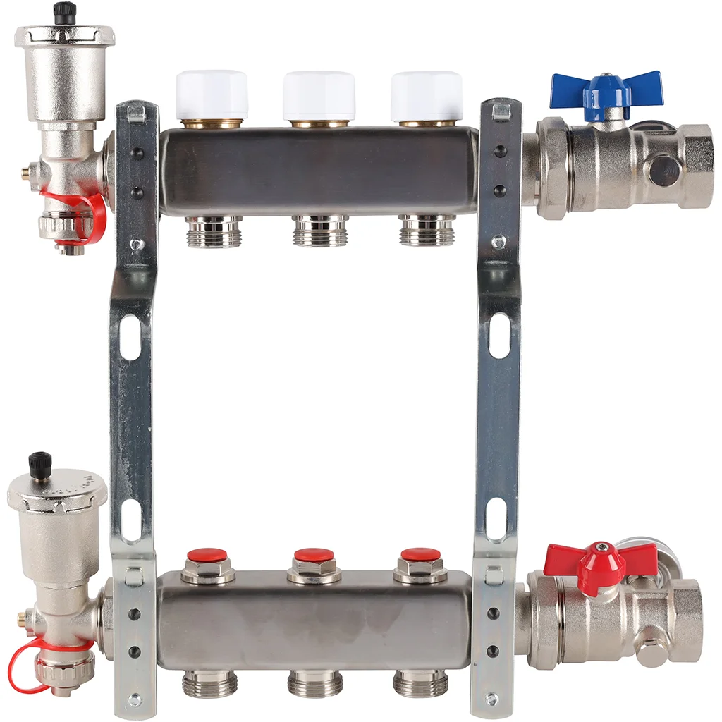 ROMMER RMS-3210-000003 ROMMER Коллектор из нержавеющей стали в сборе без расходомеров 3 вых. ROMMER RMS-3210-000003 ROMMER Коллектор из нержавеющей стали в сборе без расходомеров 3 вых.