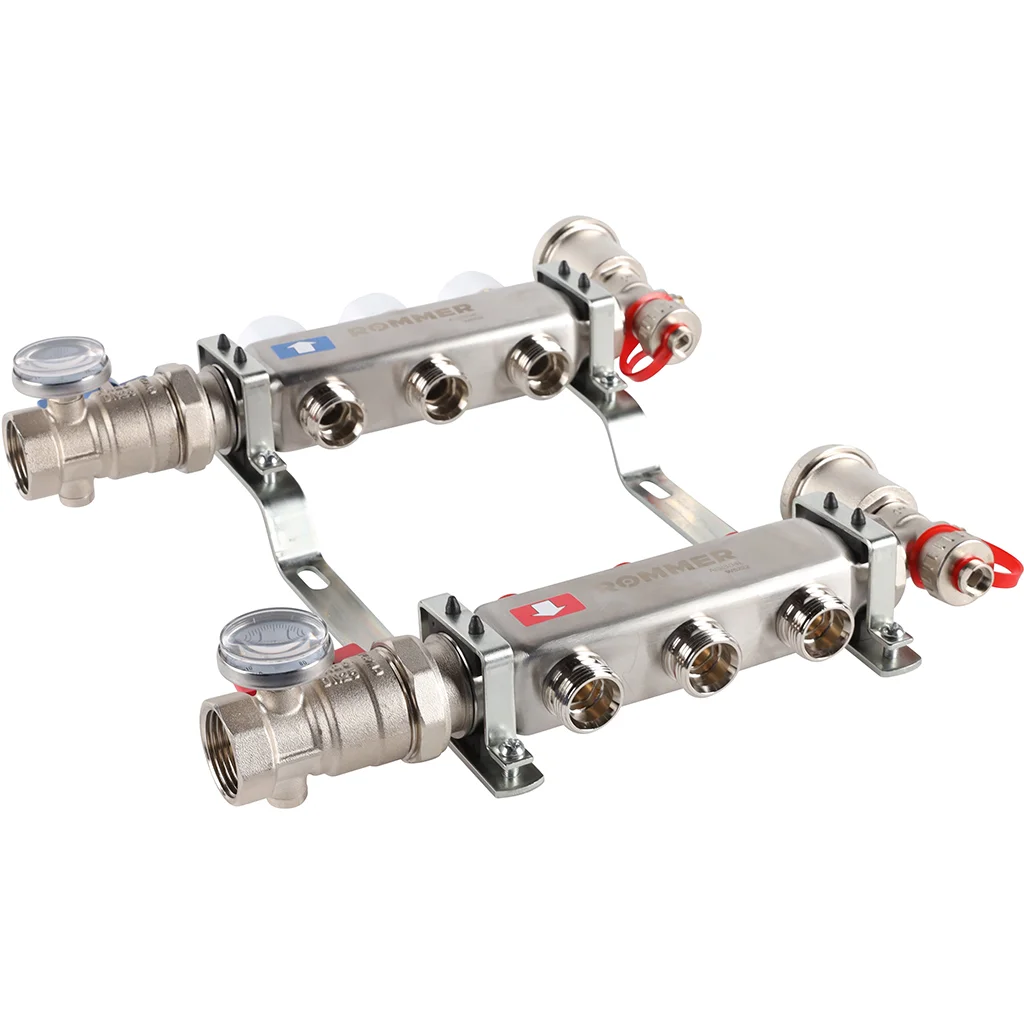 ROMMER RMS-3210-000003 ROMMER Коллектор из нержавеющей стали в сборе без расходомеров 3 вых. ROMMER RMS-3210-000003 ROMMER Коллектор из нержавеющей стали в сборе без расходомеров 3 вых.