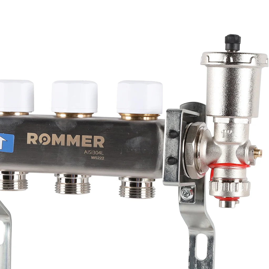 ROMMER RMS-3210-000003 ROMMER Коллектор из нержавеющей стали в сборе без расходомеров 3 вых. ROMMER RMS-3210-000003 ROMMER Коллектор из нержавеющей стали в сборе без расходомеров 3 вых.