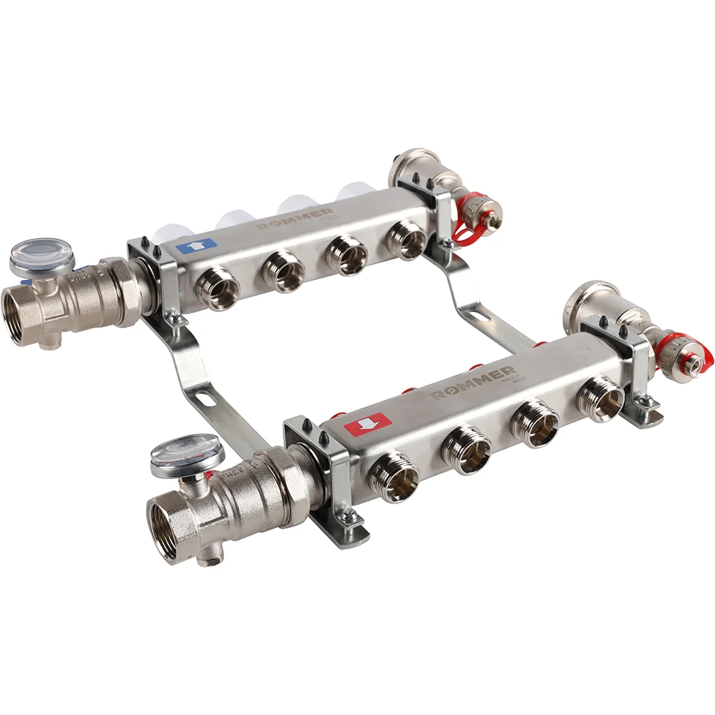 ROMMER RMS-3210-000004 ROMMER Коллектор из нержавеющей стали в сборе без расходомеров 4 вых. ROMMER RMS-3210-000004 ROMMER Коллектор из нержавеющей стали в сборе без расходомеров 4 вых.