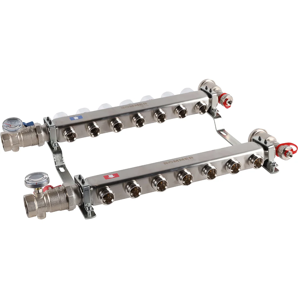 ROMMER RMS-3210-000007 ROMMER Коллектор из нержавеющей стали в сборе без расходомеров 7 вых. ROMMER RMS-3210-000007 ROMMER Коллектор из нержавеющей стали в сборе без расходомеров 7 вых.