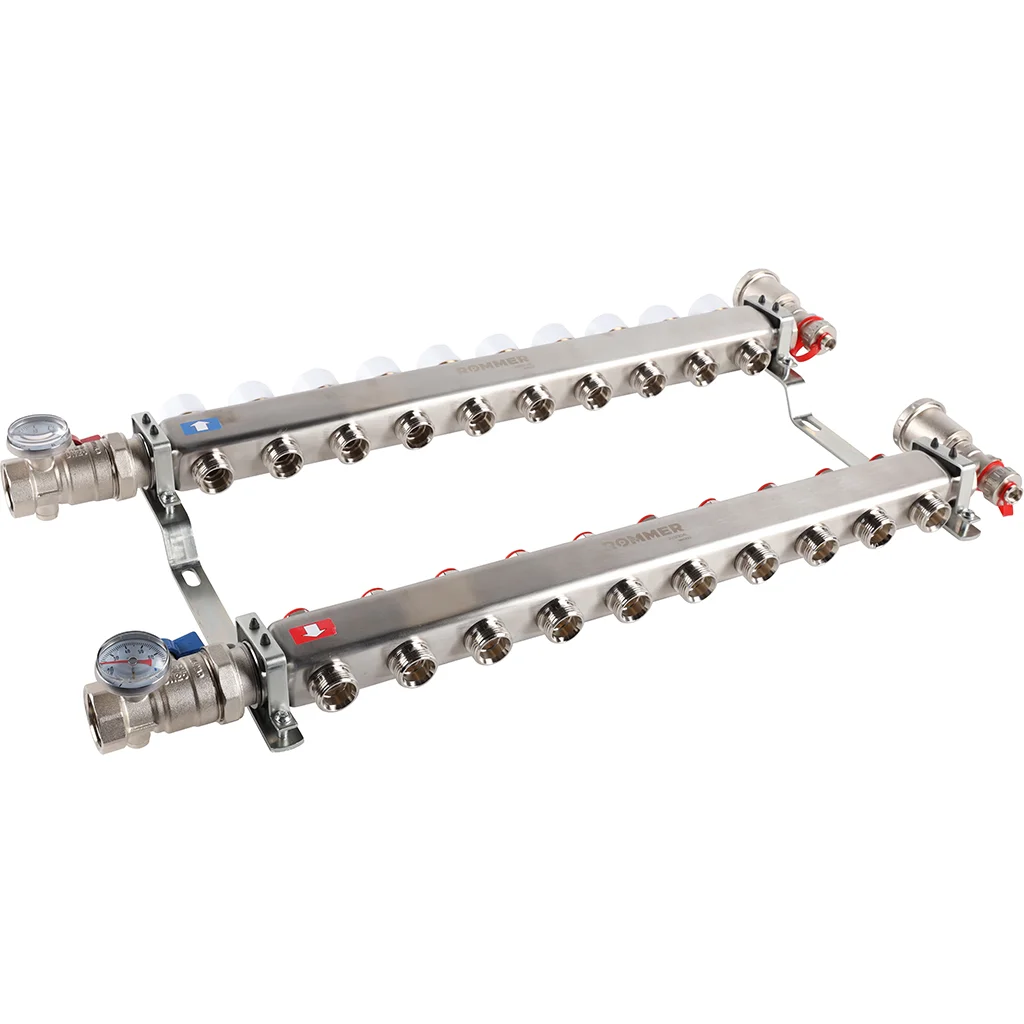 ROMMER RMS-3210-000010 ROMMER Коллектор из нержавеющей стали в сборе без расходомеров 10 вых. ROMMER RMS-3210-000010 ROMMER Коллектор из нержавеющей стали в сборе без расходомеров 10 вых.