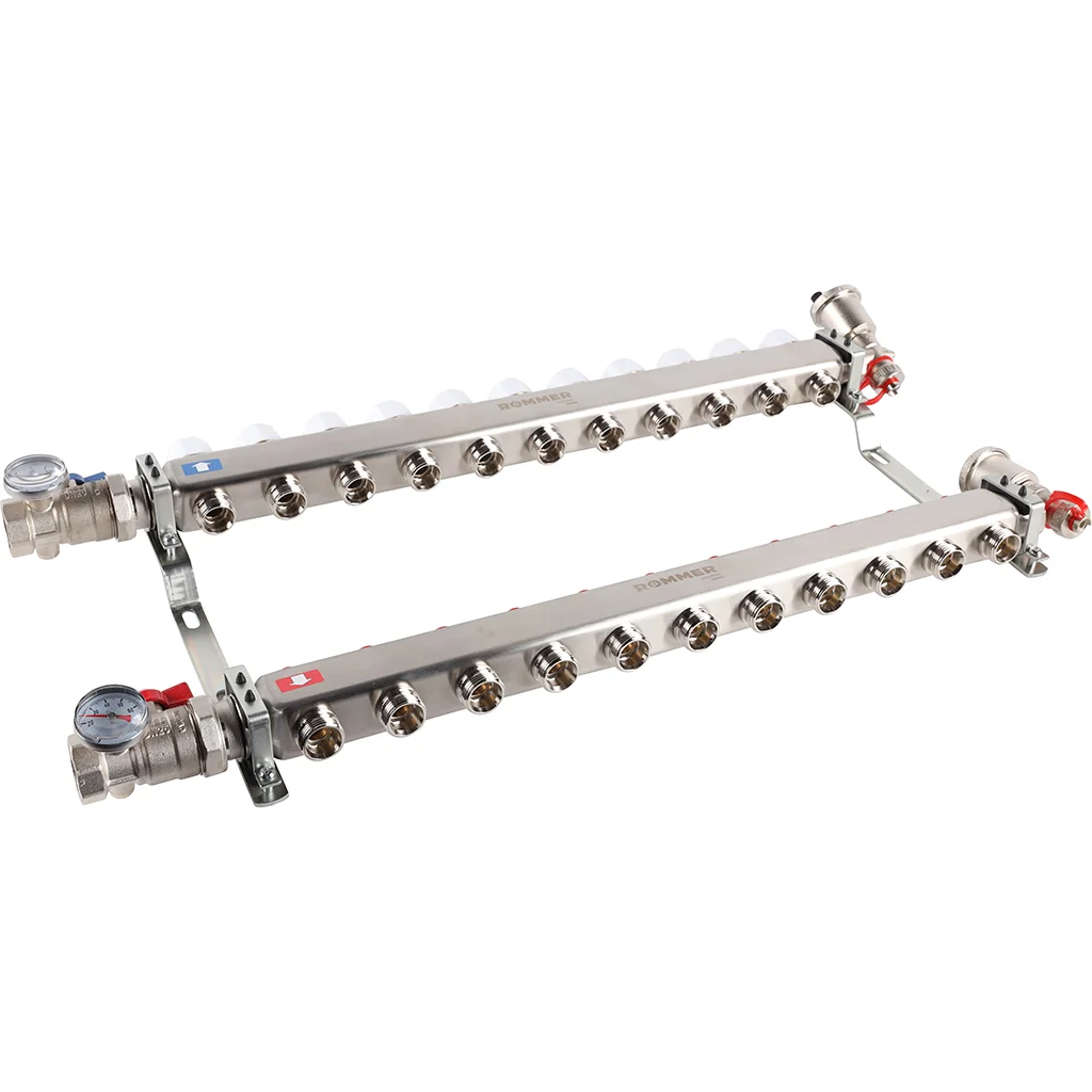 ROMMER RMS-3210-000011 ROMMER Коллектор из нержавеющей стали в сборе без расходомеров 11 вых. ROMMER RMS-3210-000011 ROMMER Коллектор из нержавеющей стали в сборе без расходомеров 11 вых.