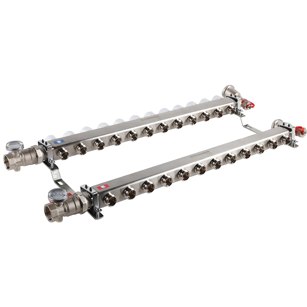ROMMER RMS-3210-000012 ROMMER Коллектор из нержавеющей стали в сборе без расходомеров 12 вых. ROMMER RMS-3210-000012 ROMMER Коллектор из нержавеющей стали в сборе без расходомеров 12 вых.