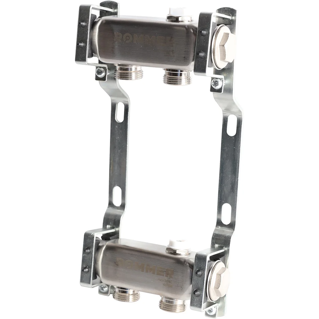 ROMMER RMS-4401-000002 ROMMER Коллектор из нержавеющей стали для радиаторной разводки 2 вых. ROMMER RMS-4401-000002 ROMMER Коллектор из нержавеющей стали для радиаторной разводки 2 вых.