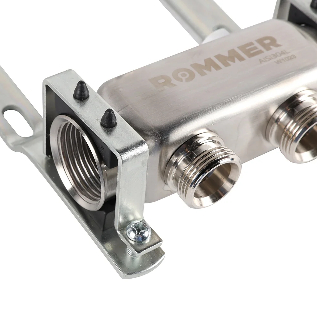 ROMMER RMS-4401-000002 ROMMER Коллектор из нержавеющей стали для радиаторной разводки 2 вых. ROMMER RMS-4401-000002 ROMMER Коллектор из нержавеющей стали для радиаторной разводки 2 вых.
