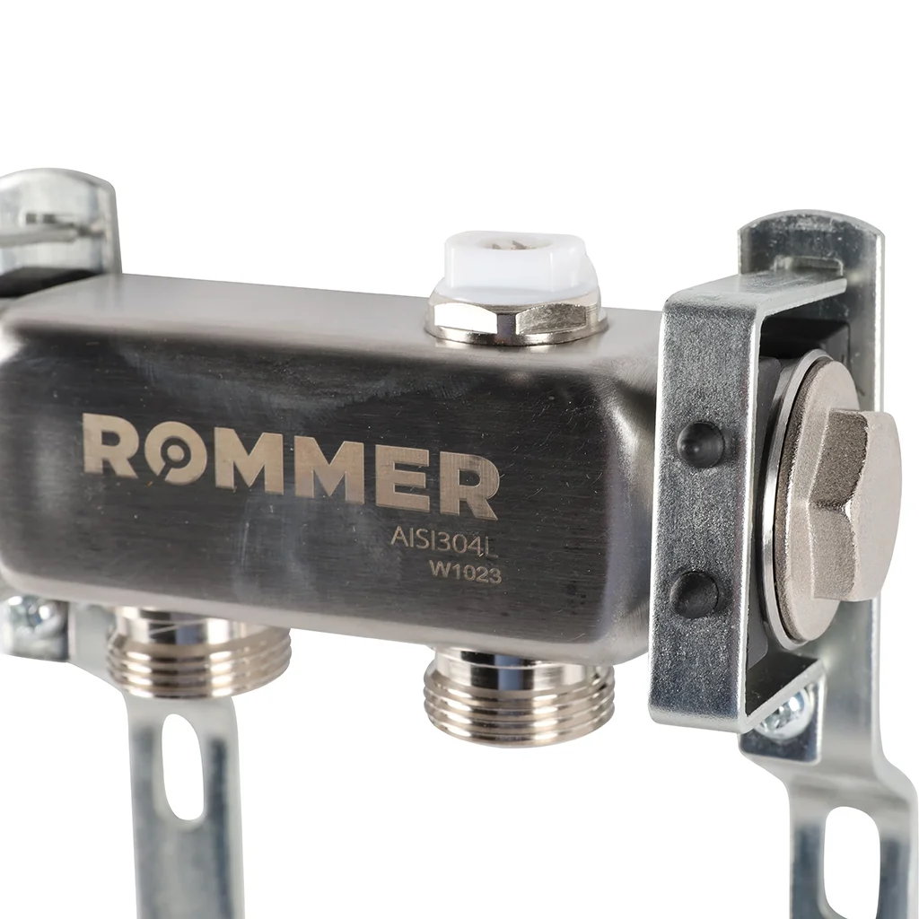 ROMMER RMS-4401-000002 ROMMER Коллектор из нержавеющей стали для радиаторной разводки 2 вых. ROMMER RMS-4401-000002 ROMMER Коллектор из нержавеющей стали для радиаторной разводки 2 вых.