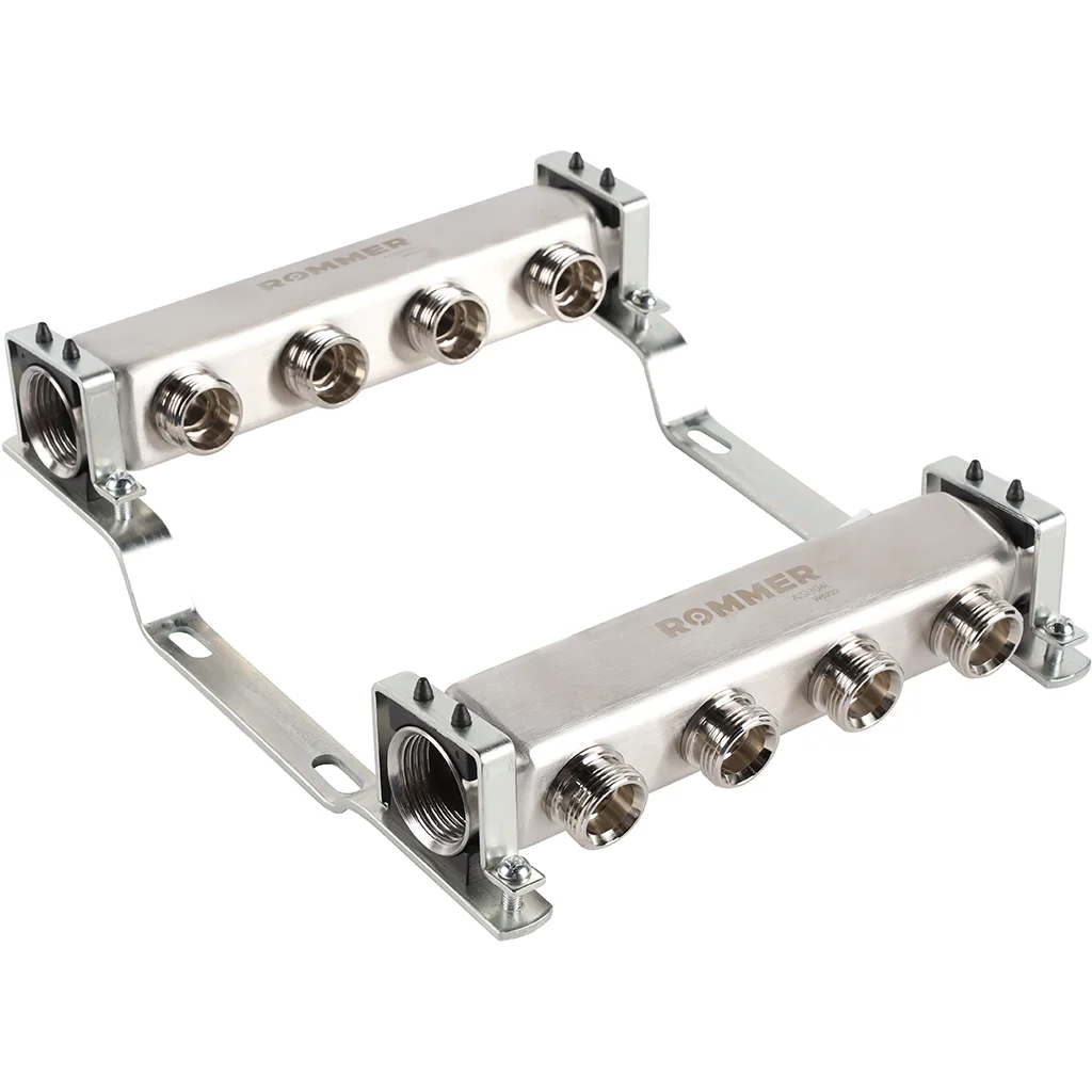 ROMMER RMS-4401-000004 ROMMER Коллектор из нержавеющей стали для радиаторной разводки 4 вых. ROMMER RMS-4401-000004 ROMMER Коллектор из нержавеющей стали для радиаторной разводки 4 вых.