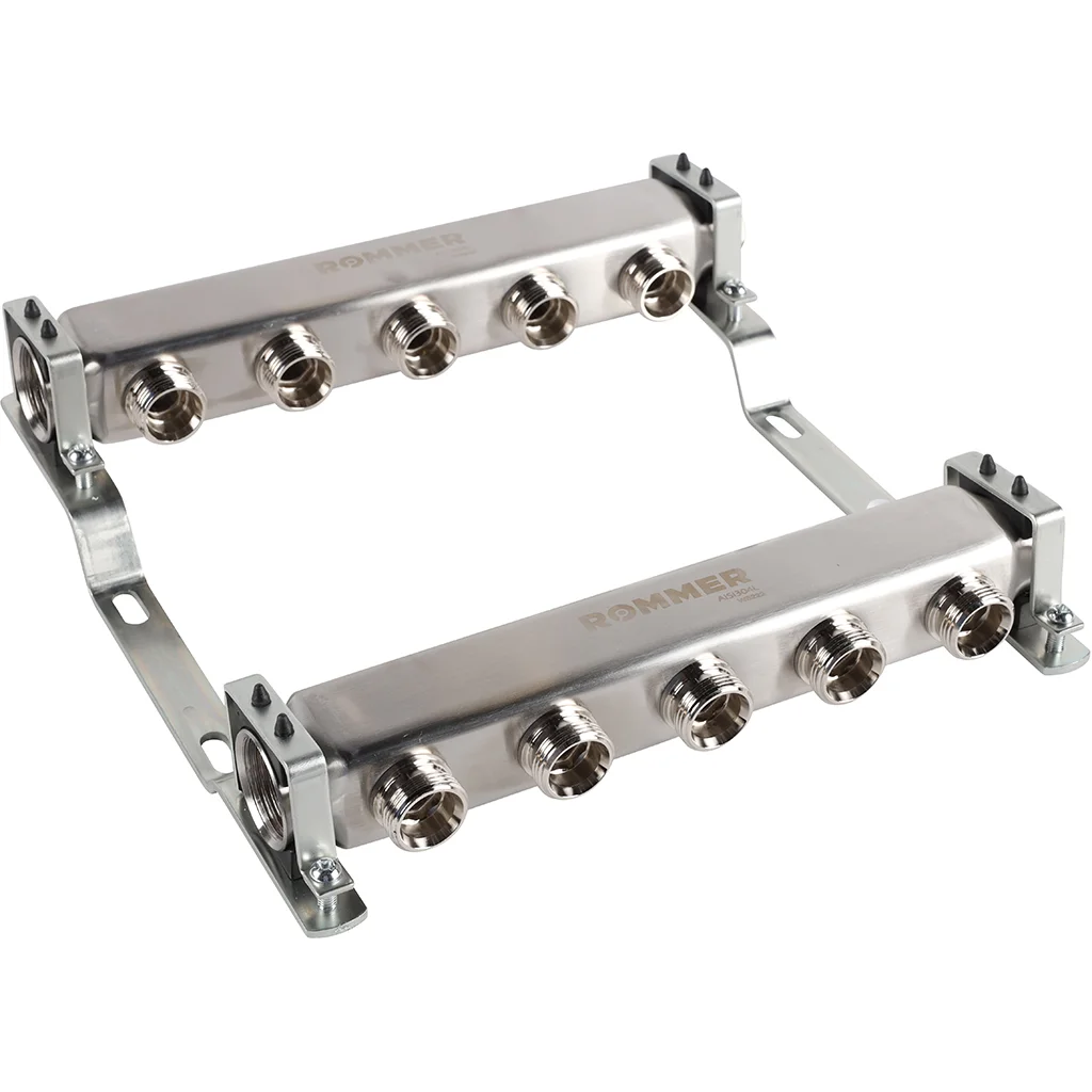 ROMMER RMS-4401-000005 ROMMER Коллектор из нержавеющей стали для радиаторной разводки 5 вых. ROMMER RMS-4401-000005 ROMMER Коллектор из нержавеющей стали для радиаторной разводки 5 вых.