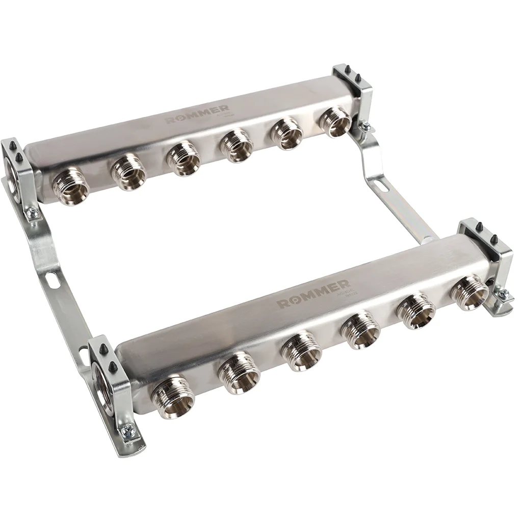 ROMMER RMS-4401-000006 ROMMER Коллектор из нержавеющей стали для радиаторной разводки 6 вых. ROMMER RMS-4401-000006 ROMMER Коллектор из нержавеющей стали для радиаторной разводки 6 вых.