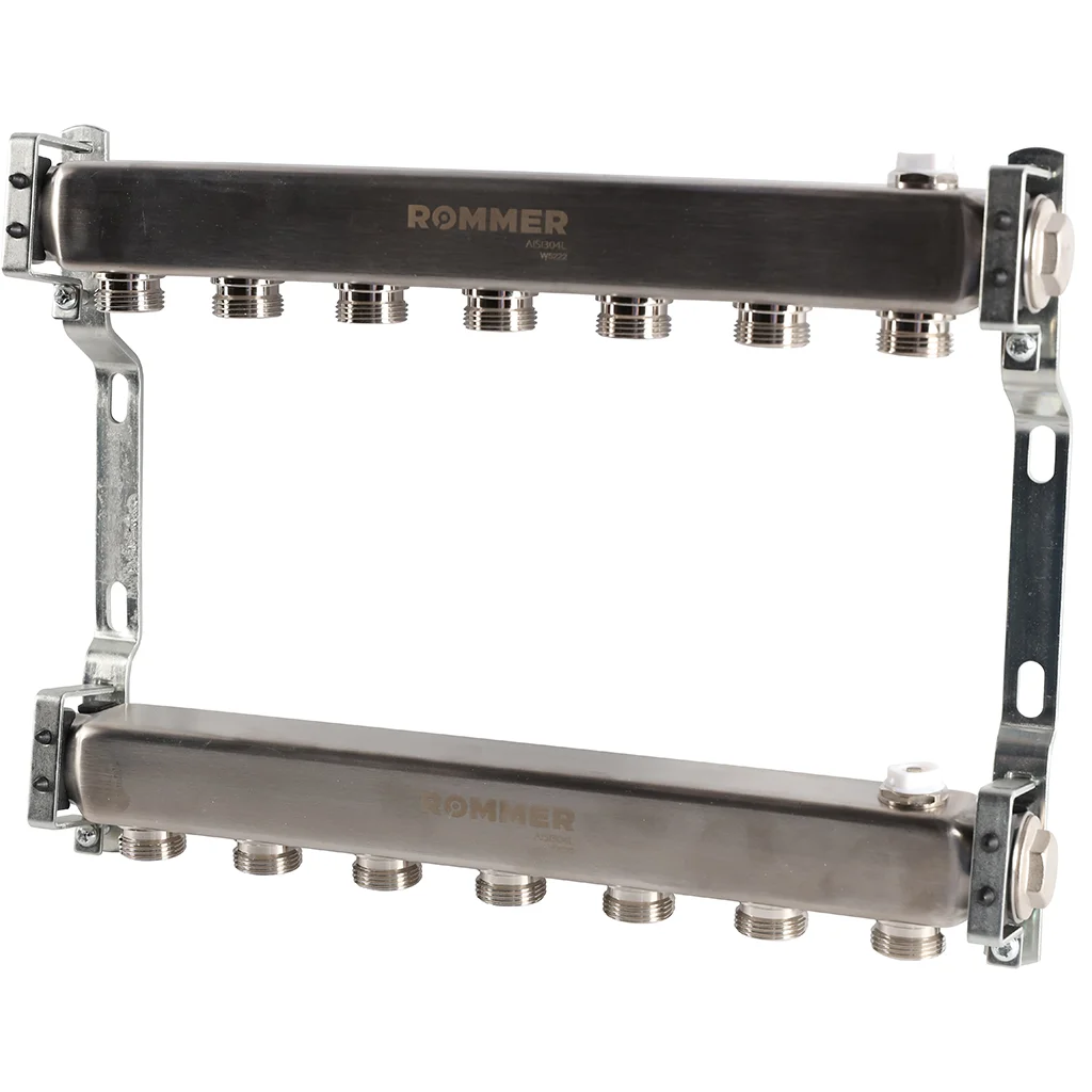 ROMMER RMS-4401-000007 ROMMER Коллектор из нержавеющей стали для радиаторной разводки 7 вых. ROMMER RMS-4401-000007 ROMMER Коллектор из нержавеющей стали для радиаторной разводки 7 вых.