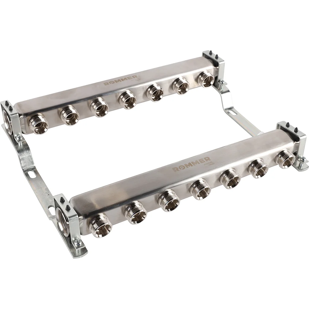 ROMMER RMS-4401-000007 ROMMER Коллектор из нержавеющей стали для радиаторной разводки 7 вых. ROMMER RMS-4401-000007 ROMMER Коллектор из нержавеющей стали для радиаторной разводки 7 вых.
