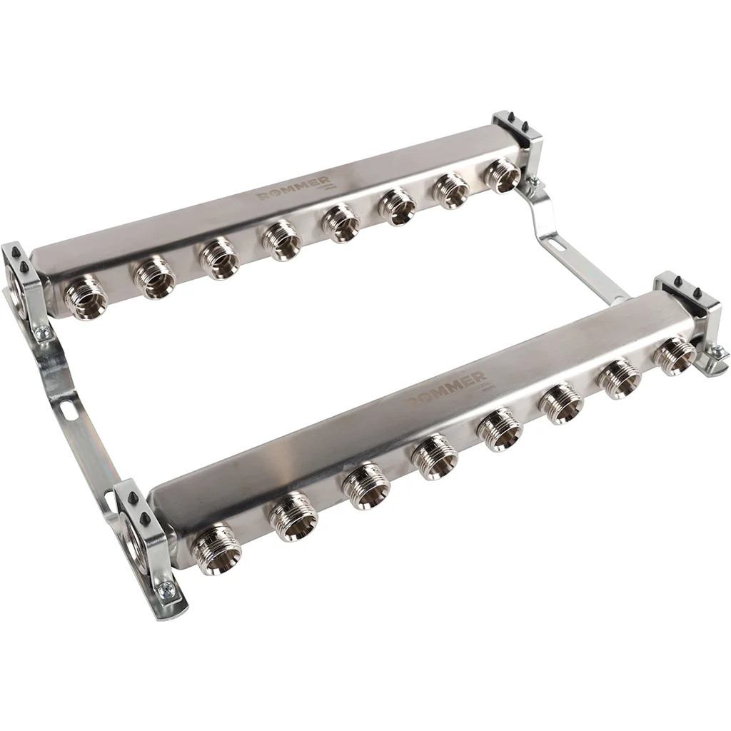 ROMMER RMS-4401-000008 ROMMER Коллектор из нержавеющей стали для радиаторной разводки 8 вых. ROMMER RMS-4401-000008 ROMMER Коллектор из нержавеющей стали для радиаторной разводки 8 вых.