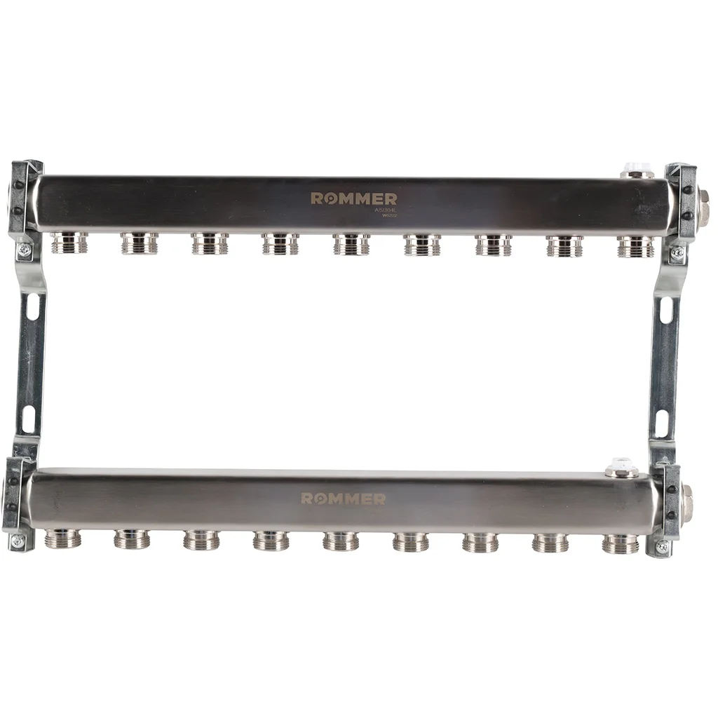 ROMMER RMS-4401-000009 ROMMER Коллектор из нержавеющей стали для радиаторной разводки 9 вых. ROMMER RMS-4401-000009 ROMMER Коллектор из нержавеющей стали для радиаторной разводки 9 вых.