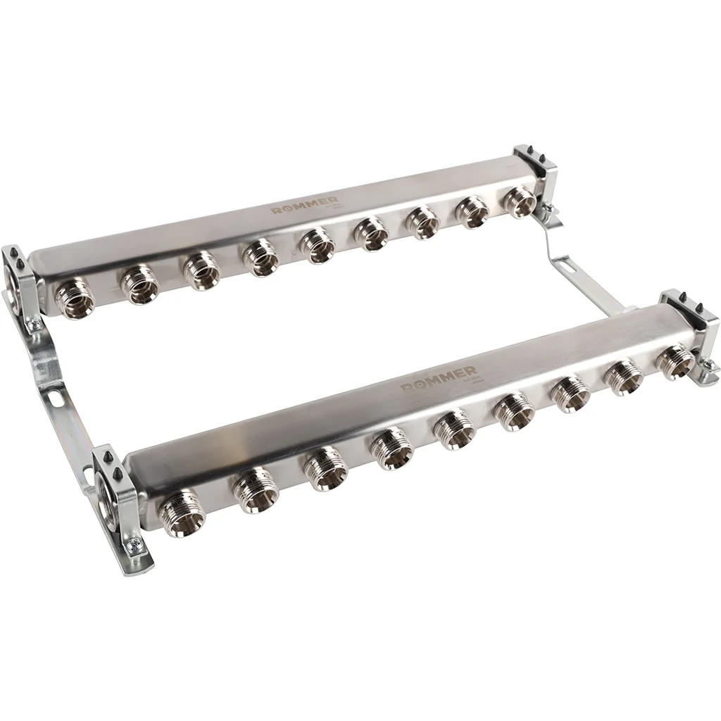 ROMMER RMS-4401-000009 ROMMER Коллектор из нержавеющей стали для радиаторной разводки 9 вых. ROMMER RMS-4401-000009 ROMMER Коллектор из нержавеющей стали для радиаторной разводки 9 вых.