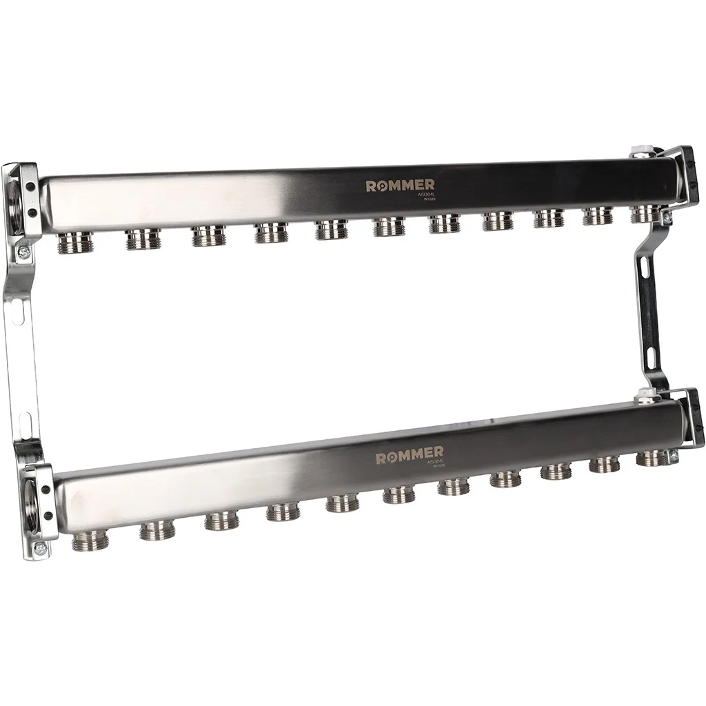 ROMMER RMS-4401-000011 ROMMER Коллектор из нержавеющей стали для радиаторной разводки 11 вых. ROMMER RMS-4401-000011 ROMMER Коллектор из нержавеющей стали для радиаторной разводки 11 вых.