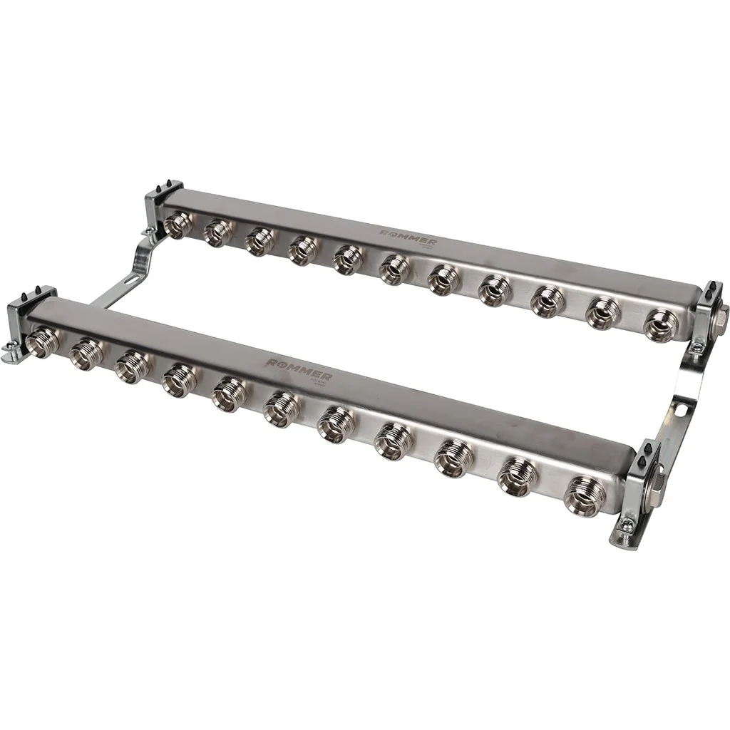ROMMER RMS-4401-000011 ROMMER Коллектор из нержавеющей стали для радиаторной разводки 11 вых. ROMMER RMS-4401-000011 ROMMER Коллектор из нержавеющей стали для радиаторной разводки 11 вых.