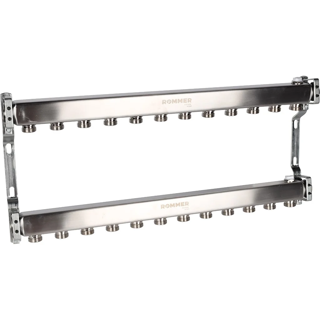 ROMMER RMS-4401-000012 ROMMER Коллектор из нержавеющей стали для радиаторной разводки 12 вых. ROMMER RMS-4401-000012 ROMMER Коллектор из нержавеющей стали для радиаторной разводки 12 вых.