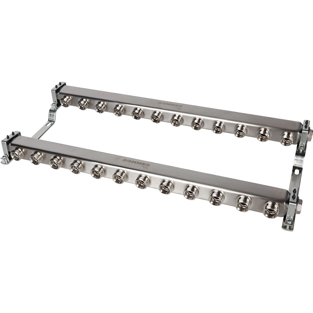 ROMMER RMS-4401-000012 ROMMER Коллектор из нержавеющей стали для радиаторной разводки 12 вых. ROMMER RMS-4401-000012 ROMMER Коллектор из нержавеющей стали для радиаторной разводки 12 вых.