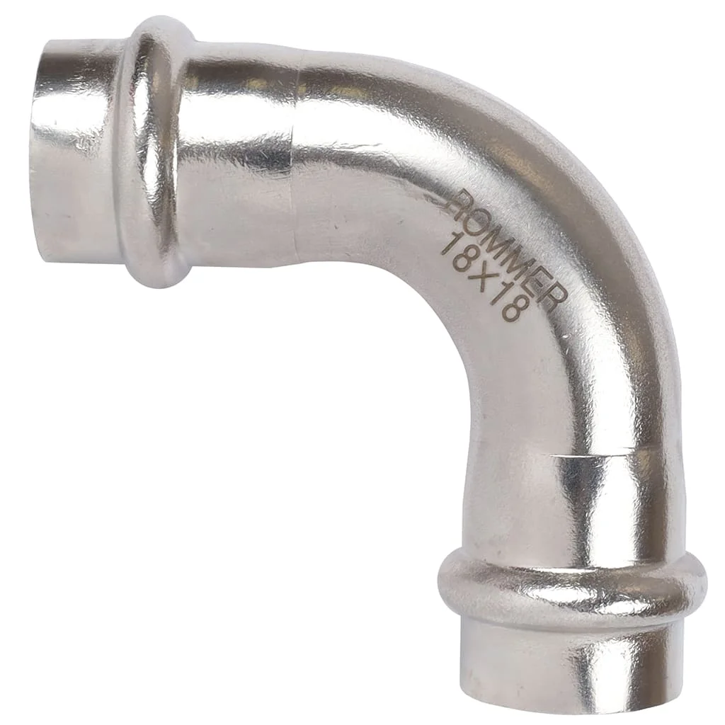 ROMMER RSS-0003-000018 ROMMER Угольник 90°-ВПр, 18, из нержавеющей стали прессовой ROMMER RSS-0003-000018 ROMMER Угольник 90°-ВПр, 18, из нержавеющей стали прессовой