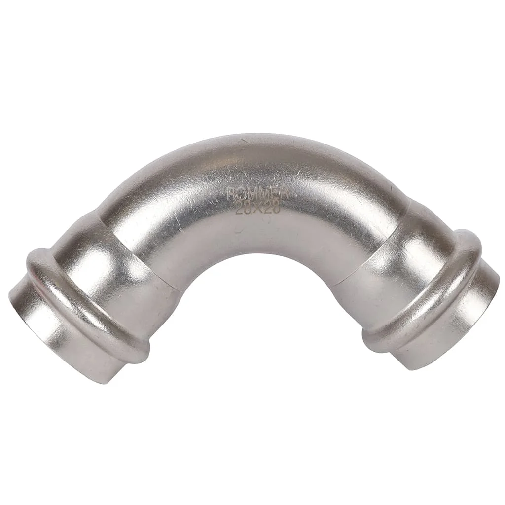 ROMMER RSS-0003-000028 ROMMER Угольник 90°-ВПр, 28, из нержавеющей стали прессовой ROMMER RSS-0003-000028 ROMMER Угольник 90°-ВПр, 28, из нержавеющей стали прессовой