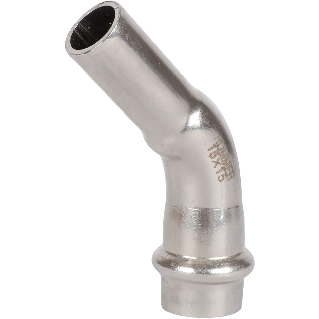 ROMMER RSS-0004-000015 ROMMER Угольник однораструбный 45°-НПр, 15, из нержавеющей стали прессовой ROMMER RSS-0004-000015 ROMMER Угольник однораструбный 45°-НПр, 15, из нержавеющей стали прессовой