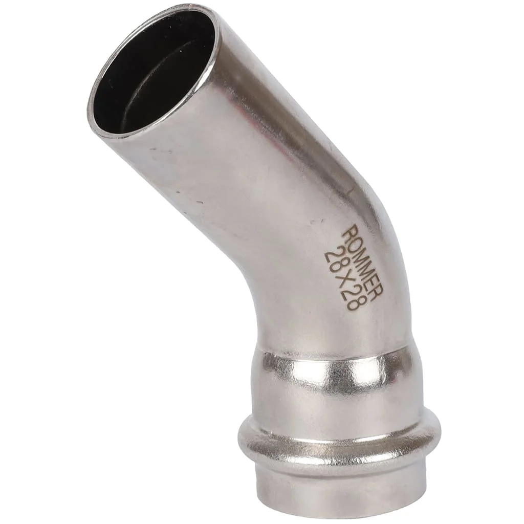 ROMMER RSS-0004-000028 ROMMER Угольник однораструбный 45°-НПр, 28, из нержавеющей стали прессовой ROMMER RSS-0004-000028 ROMMER Угольник однораструбный 45°-НПр, 28, из нержавеющей стали прессовой