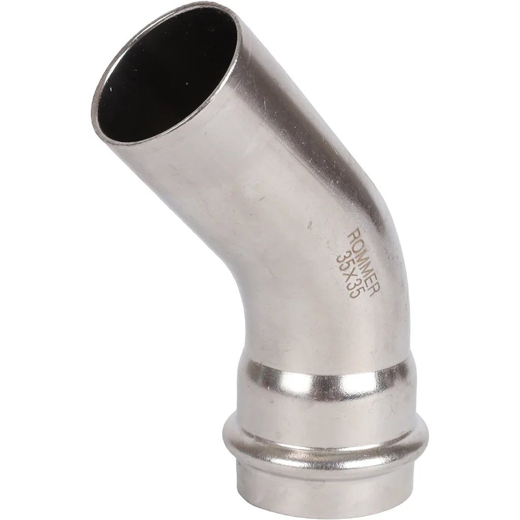 ROMMER RSS-0004-000035 ROMMER Угольник однораструбный 45°-НПр, 35, из нержавеющей стали прессовой ROMMER RSS-0004-000035 ROMMER Угольник однораструбный 45°-НПр, 35, из нержавеющей стали прессовой